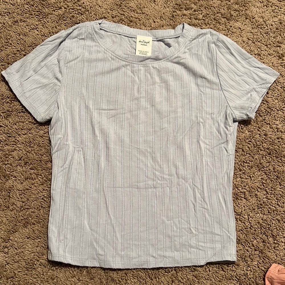 baby blue womens medium crop top
